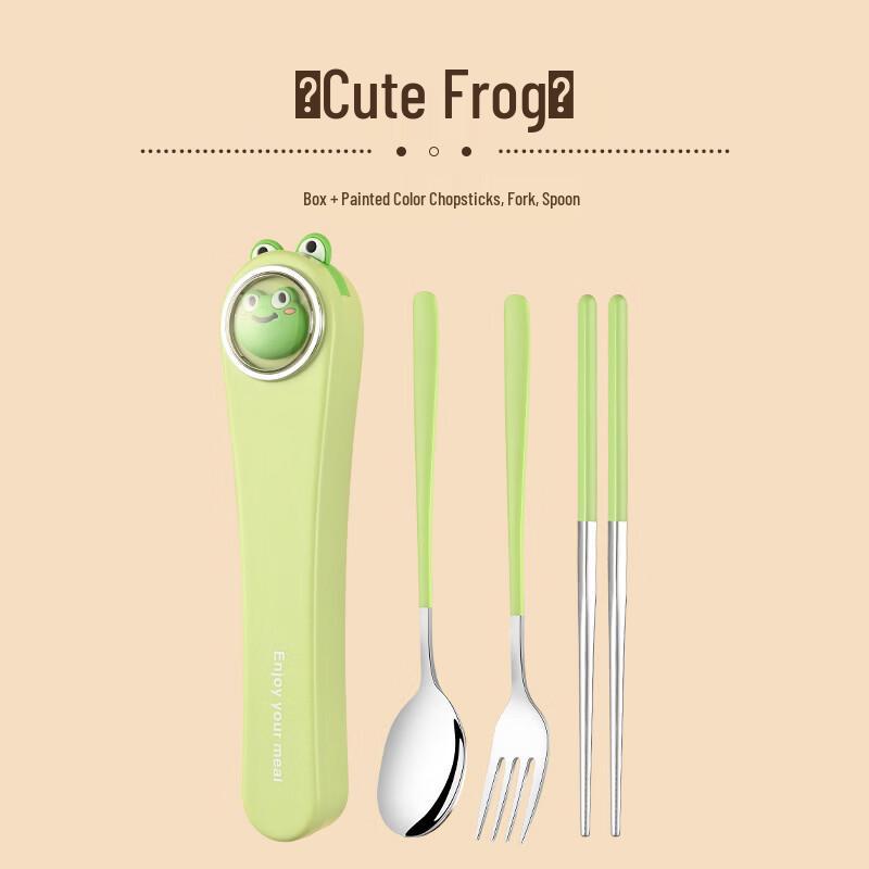 Abay Cartoon Portable Stainless Steel Cutlery Set