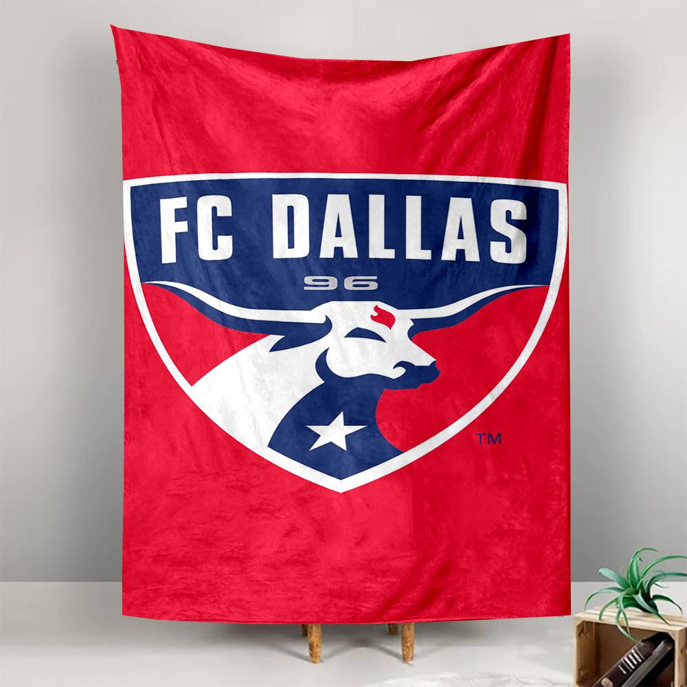 FC Dallas Logo Red Blue Bull Star Symbol Patterned Tapestry for Bedroom and Living Room Home Decor Sofas