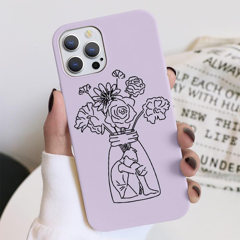Abstrakte Blumen Kunst Linie Hülle Für Samsung Galaxy A51 A32 A31 A71 A21s A72 A12 A50 A22 A52 S20 FE S21 S8 S10 S9 Plus Ultra Hülle