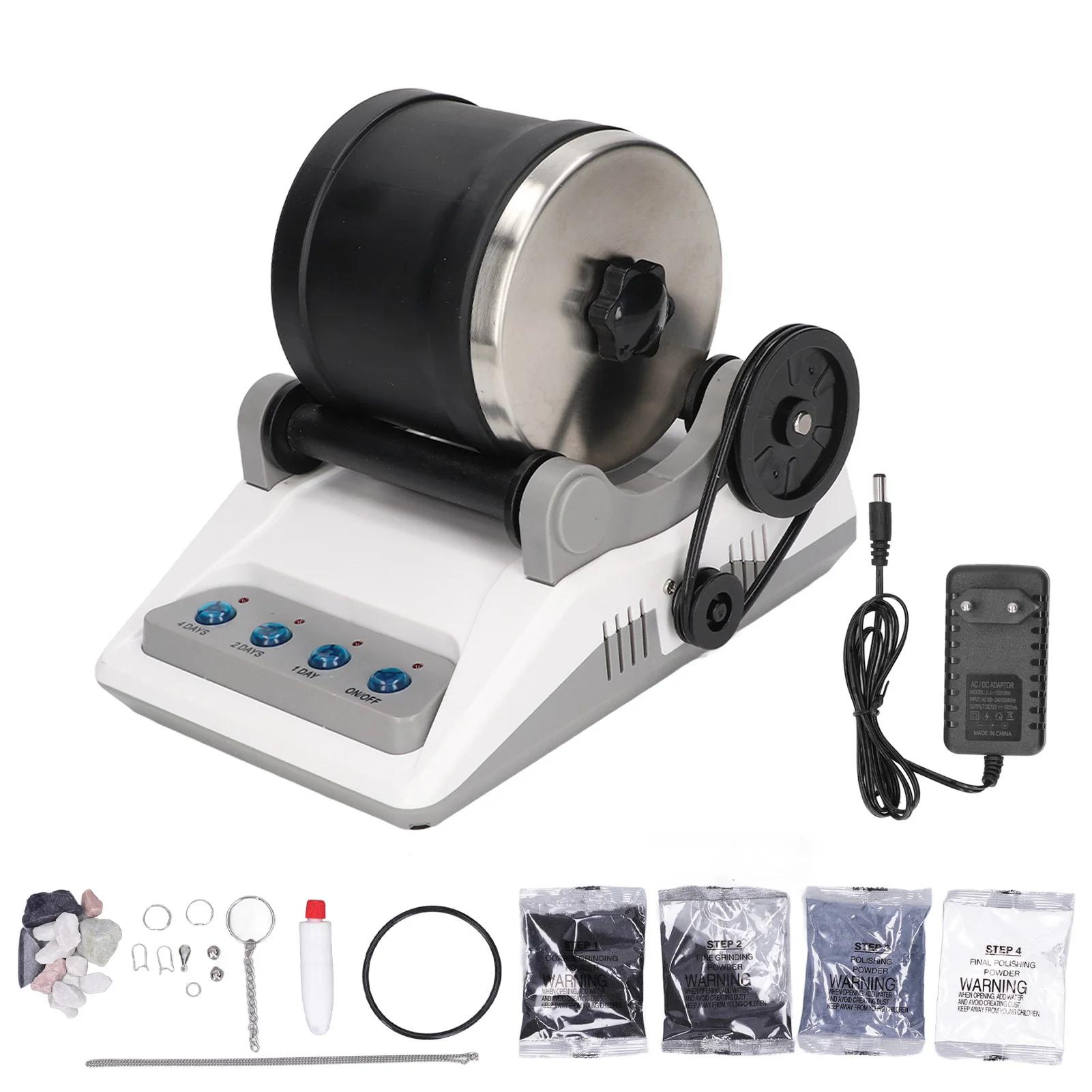 

Kit DIY Electric with Rough Gemstones Polishing Grits for Adult Kids DIY Rock Polishing Gift