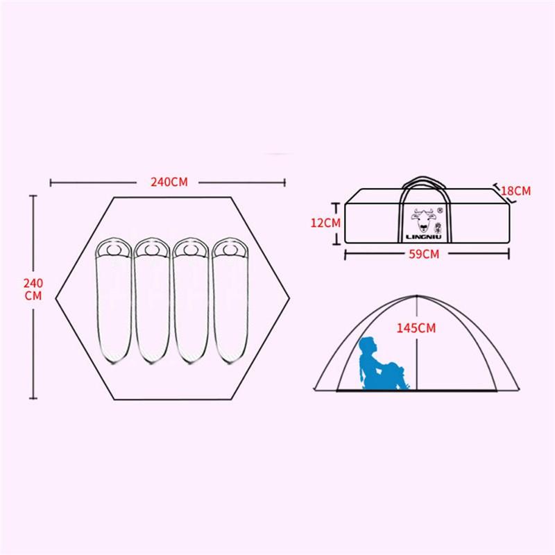 6-person Instant Tent Pop-Up Camping Tent Set Hiking Fishing Up In Second Carry New