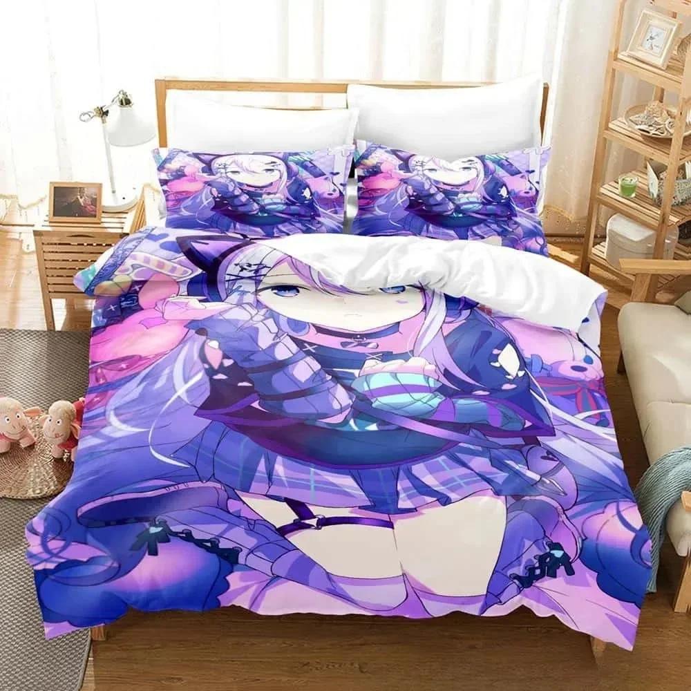 Comforter 3D Anime Kawaii Girls Yoisaki Kanade Bedding Set Printed With Bed Soft Queen King Size Bedclothes Home