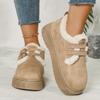 Winter Buckle Round Toe Comfortable Flat Bottom Casual Women's Boots Fashionable New Suede Thick Bottom Anti Slip Snow Boots