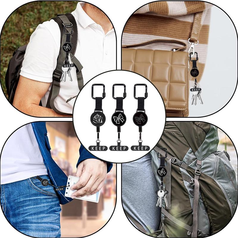 Outdoor Anti-Theft Retractable Phone Lanyard,Steel Cable Phone Tether With Locking Carabiner,Built-In Stand,Adjustable Strap