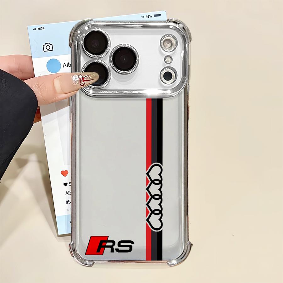 

Чохол з логотипом A-udi Art для Apple iPhone 13 12 11 Pro Max 17 Air 16 15 14 Plus 16e Прозорий чохол iPhone 16