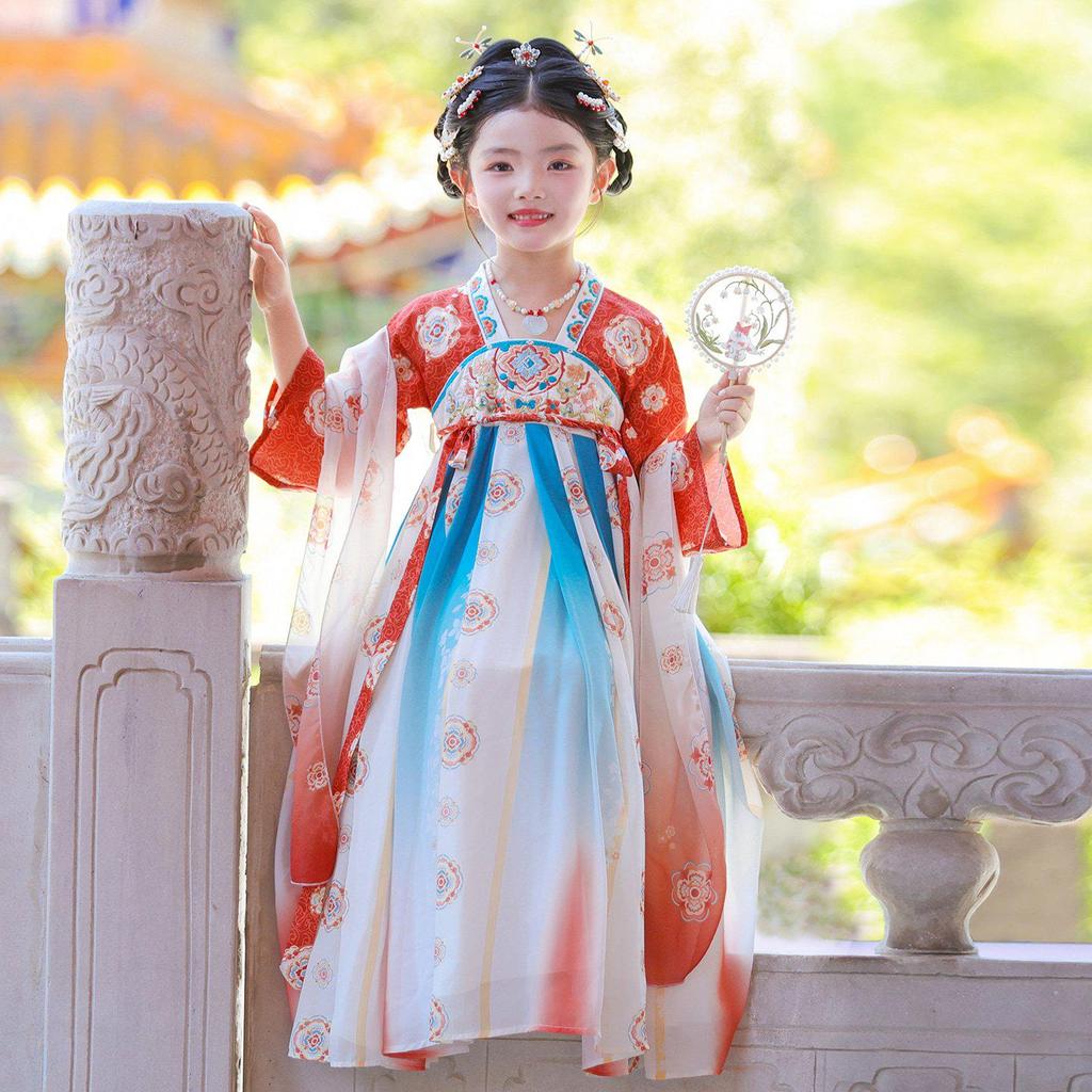 Robe de Princesse Hanfu 2025 pour Enfants - Élégante Jupe de Fée Automne & Printemps Style Chinois Ancien