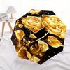 Golden Roses Butterflies Theme 8 Bone Hand Automatic Folding Umbrella, Compact and Portable Design, A Perfect Gift for Birthday, Christmas O