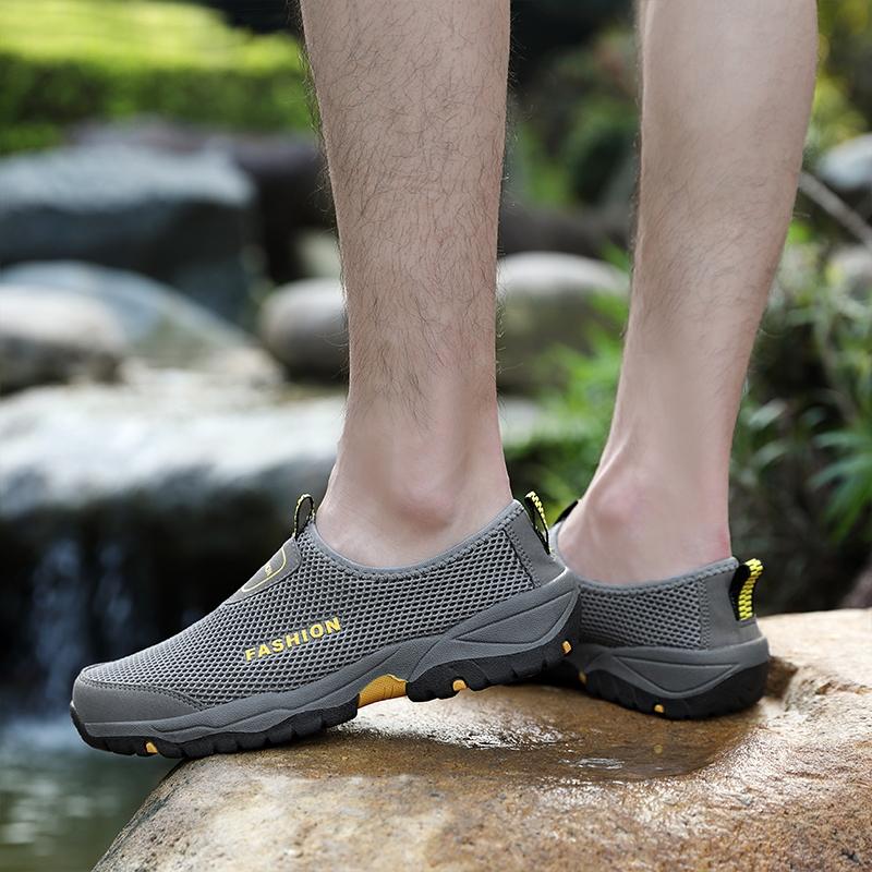 Men Breathable Sneakers New Fashion Shoes Climbing Hiking Shoes Men Outdoor Beach Shoes Mesh Shoes Mens Work Shoes Men