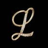 Minimalist Rhinestone Alphabet Brooch: Elegant Geometric Pin for Sweaters or Coats