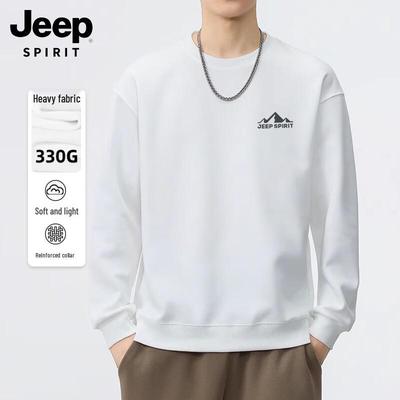 JEEP SPIRIT Men's Loose Fit Printed Hoodless Sweatshirt