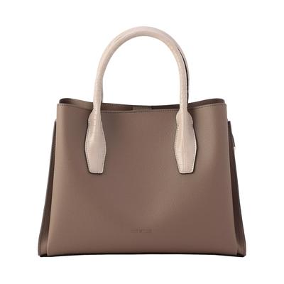 Comme Ca Ism Embossed Handle Bag F Mocha 95-20BE17-203