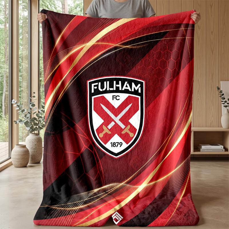 Coperta in Flanella con Stampa Calcio Fulham, Coperta Morbida Calda Leggera per Divano Letto Campeggio