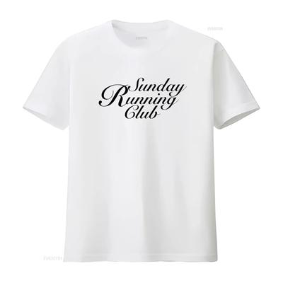 Nedělní Běžecký Klub Wellness Tričko Zdravý Běžec Tenisová Varsity 90. Léta Sportovní Estetika vintage Vyprané Topy Pro Každodenní Nošení
