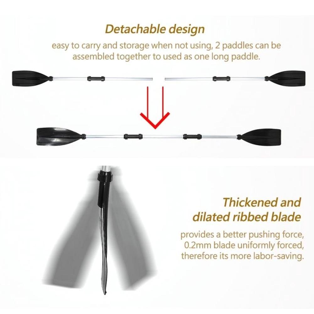 1 Pair Kayak Paddles Heavy Duty Aluminium Alloy Kayak Oars Adjustable Length Detachable Portable Paddles for Inflatable Kayaks