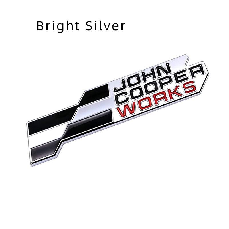 

Sporty 3D JCW John Cooper Works Metal Car Front Grille Emblem Rear Trunk Badge Sticker For Mini Cooper S R56 R59 R60 F56 Countryman Clubman Badge Sticker срібний/чорний