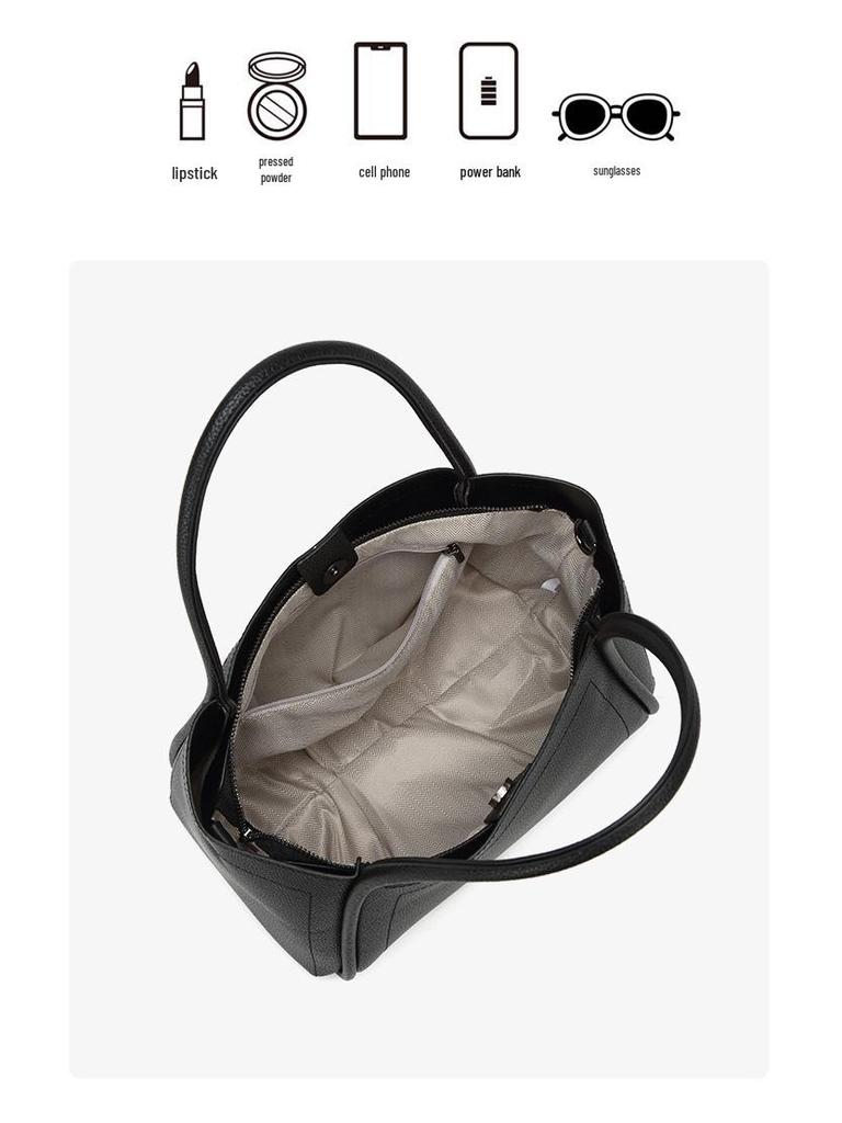 Women's High-End Soft Leather Tote Bag - Large Capacity, Small Niche Design for Commuting