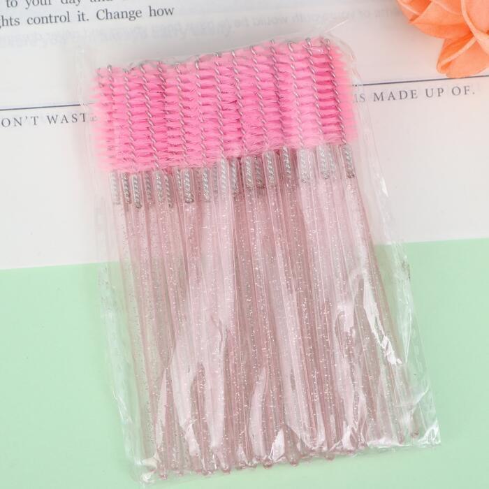 50-Pack Portable Multi-Purpose Eyelash and Eyebrow Crystal Handle Brushes