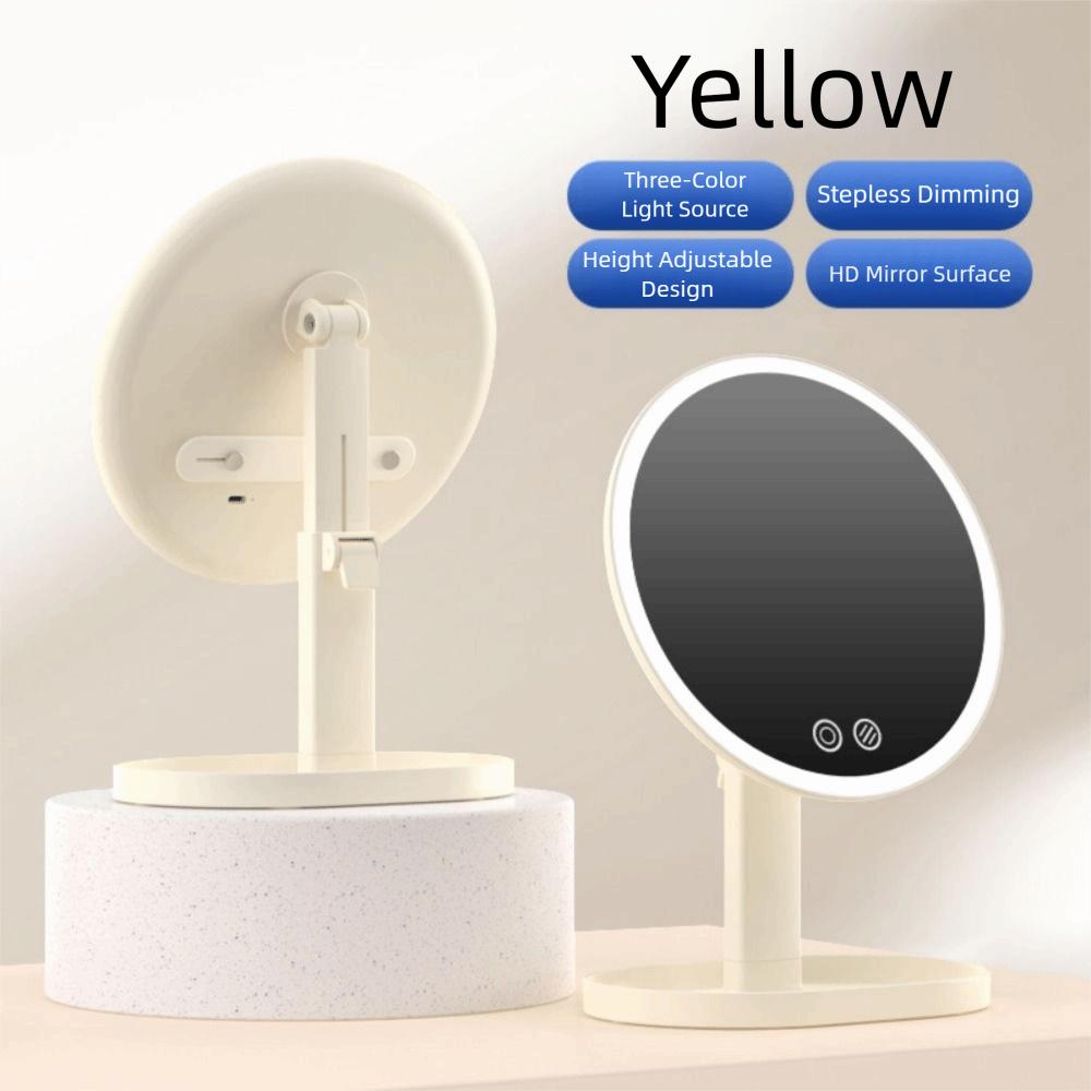Tricolor Light Daylight Vanity Mirror Removable Adjustable Desktop Mirror Cosmetic