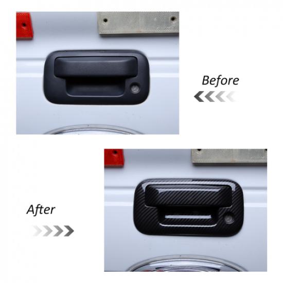 Rear Door Tailgate Bowl Frame Cover Trim  for Ford F150 2009-2014 Carbon Fiber
