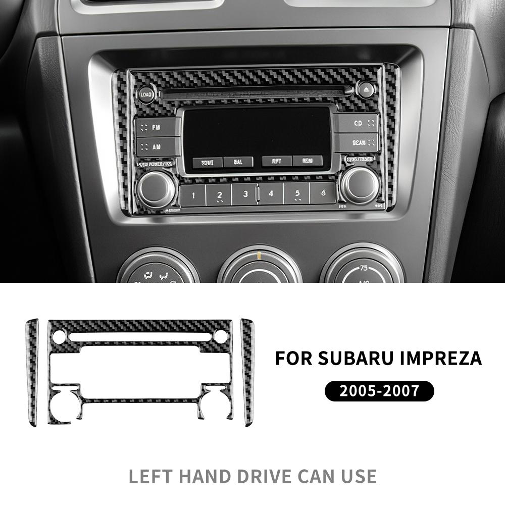 Real Soft Carbon Fiber Sticker For Subaru Impreza 2005 2006 2007 Gear Shift Panel Outlet Vent CD Frame Interior Accessories