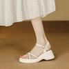 Summer new platform sandals women's toe straps Roman shoes wear fashion slippers one-word buckle beach shoes women