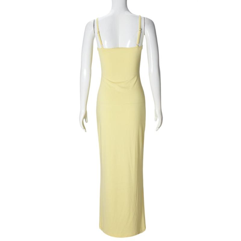 Damenkleid Sommer Sexy Enganliegend Rückenfrei V-Ausschnitt Abendpartykleid für Damen Mode Elegant Lässig Ärmellos Einfarbig Damenkleider