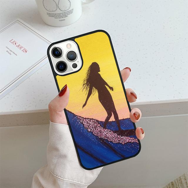 HAWAII BEACH SURF GIRL SURFING ART Phone Case For iPhone 17 Air 14 15 16 13 12 Cover For Apple Pro Max Plus