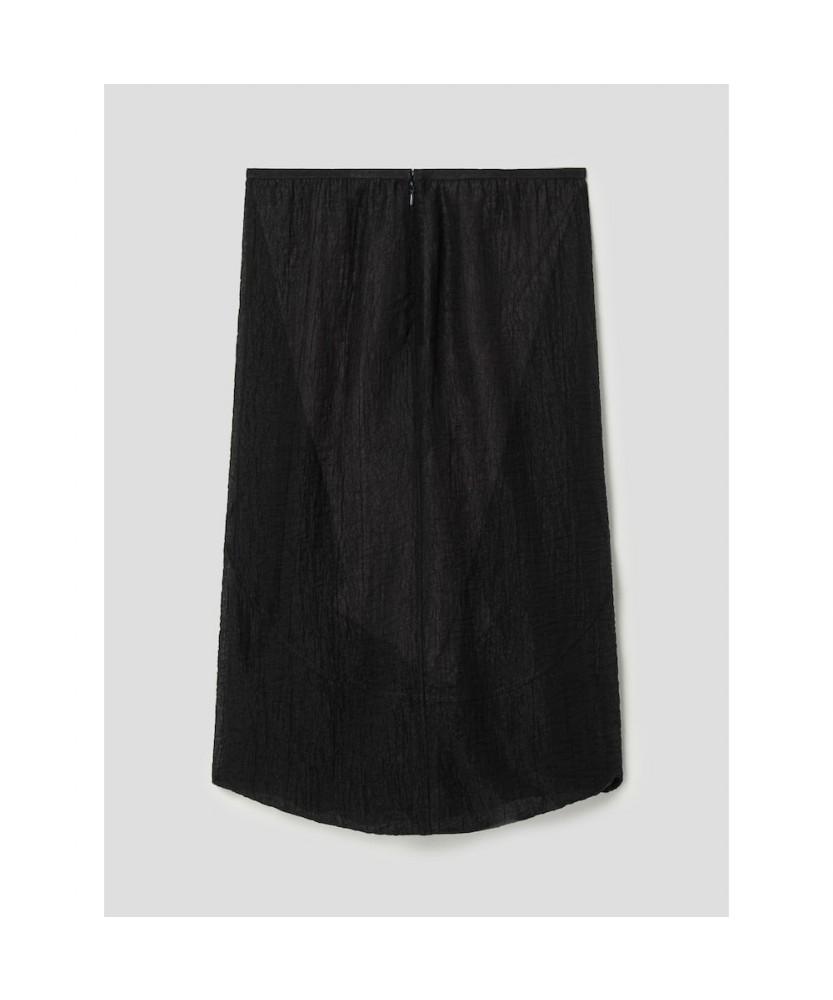 Anggae Black Sheer Midi Skirt Black