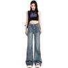 Damen Jeans Schlaghose Freizeit Schlankmachend Vintage Herbst Hohe Taille Glockenform Damen Hose Ausgestellt Y2k