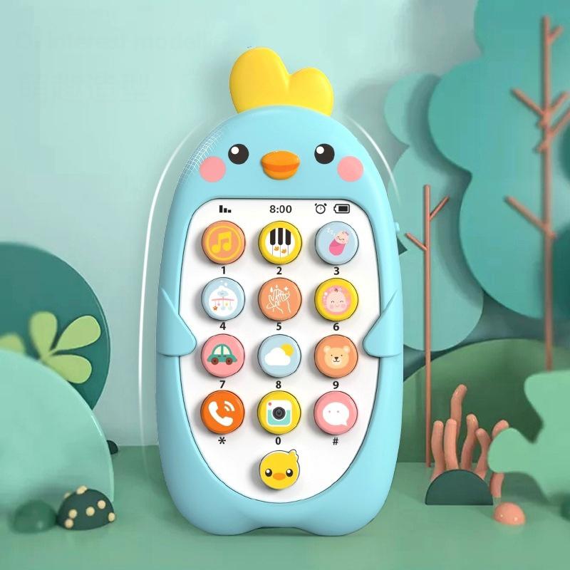 

Children S Intelligence Education Bite Smart Music Light Effect Story Learning Simulation Mobile Phone Interactive Toys Gifts синий