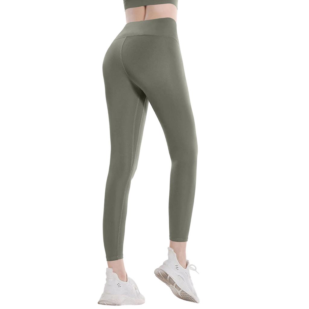 Damen Lange Schnelltrocknende Fitness-Sporthose, Enganliegende High-Waist Laufhose mit Po-Lifting