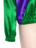 Kids Horse Rider Costume Color Block Mock Neck Zip Up Top Equestrian Training Competition Long Sleeve Outwear
