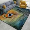 Peacock Feather Pattern Area Rug Colorful Animal Bird Fur Non-slip Carpet, Living Room Bedroom Polyester Mat Home Decor Doormat