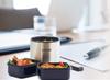 Tiger Thermos (TIGER) Stainless Steel Thermos Insulated Lunch Box, Holds Approximately 2.3 Cups of Rice, Includes Pouch, Black, LWY-E461-K