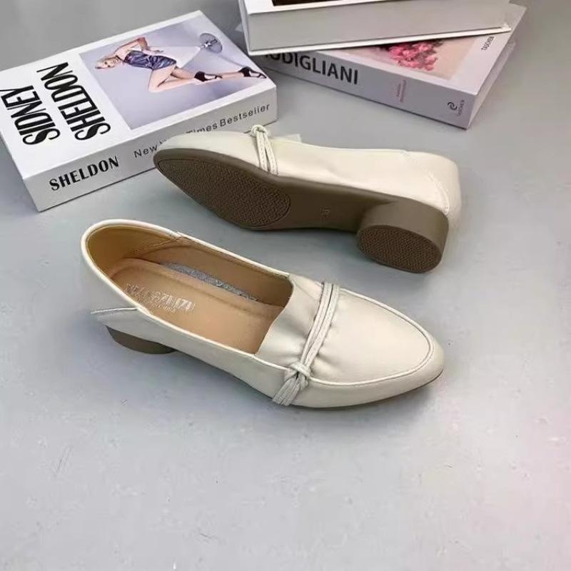 2025 New Popular Low-heeled Mother Single Shoes Women's Autumn Comfortable and Fashionable Pointed Versatile Soft-soled Thick-heeled Women's Shoes