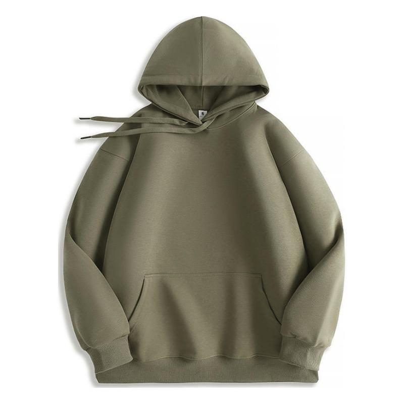 Autumn and Winter Long Sleeve Women Hooded Sweatshirt Loose Plus Size Casual Simple Thick Hooded Jacket Tops Solid Color Drawstring Office Clothing