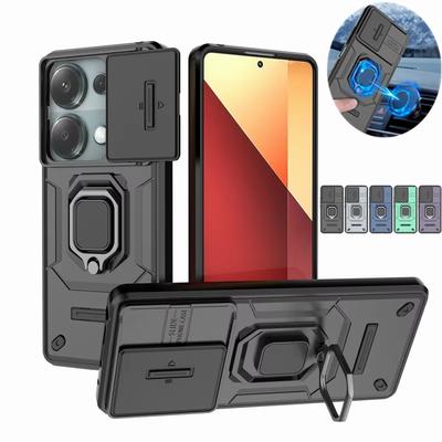 For Xiaomi Redmi Note 13 Pro 4G Case Armor Slide Camera Lens Protection Cover For Redmi Note13 Note 13Pro 4G Ring Stand Cases