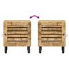 Nightstand 2 Pcs Natural 40 X 33 X 46 Cm Solid Mango Wood