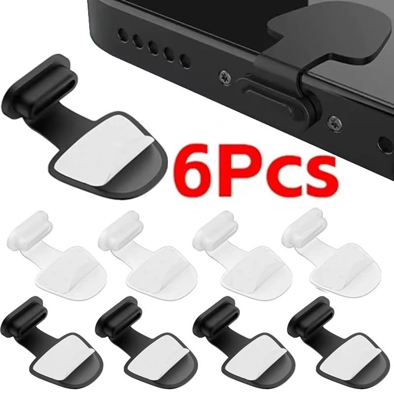 2/4/6PCS Charging Port Anti-Dust Dirt Plug For iPhone Samsung Xiaomi USB Port Protector Silicone Dustplugs Cover Anti-Lost Caps