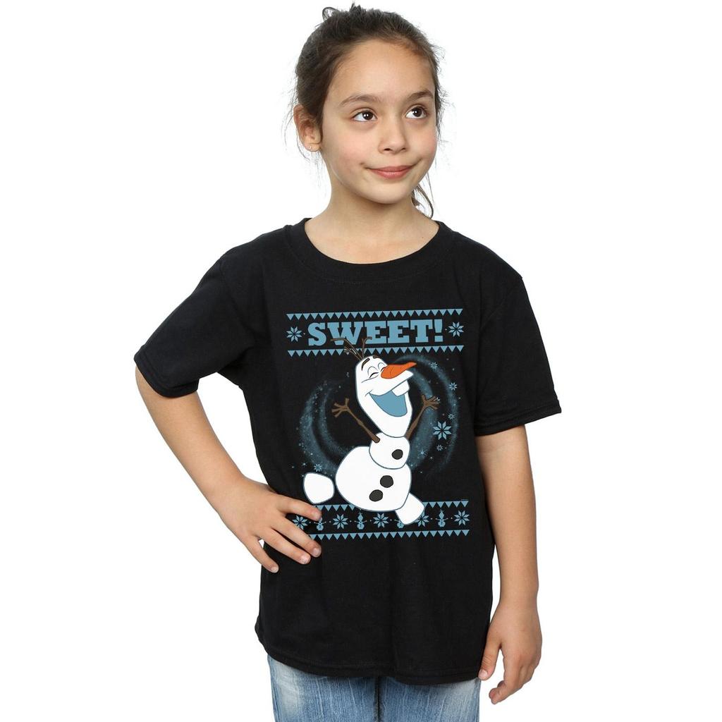 Disney Girls Frozen Olaf Sweet Christmas Cotton T-Shirt