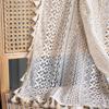 Tassels Crochet Curtain Translucent Hollow Curtain Window Treatment Cotton Curtain  Bedroom