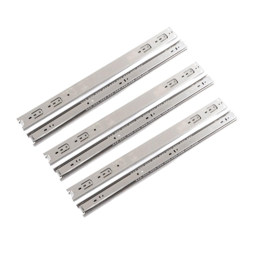 10 Pairs Stainless Steel Drawer Slides 22 Inch Hydraulic Damping Silence Thickened 3 Section Drawer