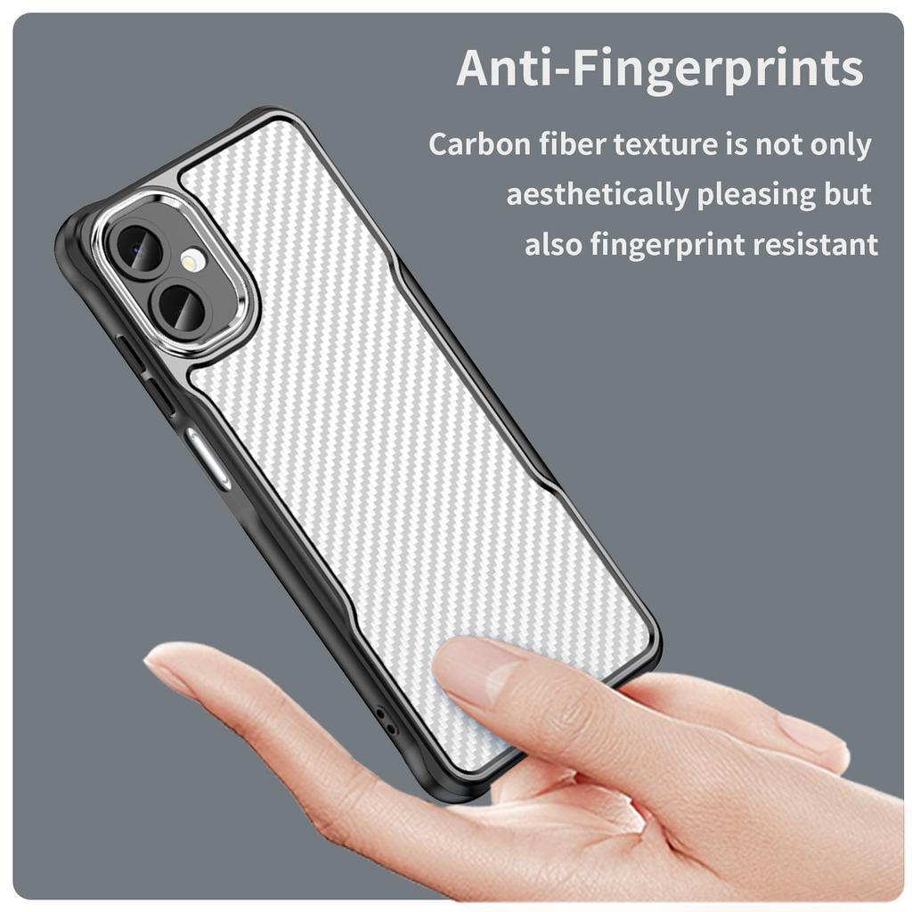 For Samsung Galaxy A06 5G Case Carbon Fiber Texture Hybrid Phone Cover