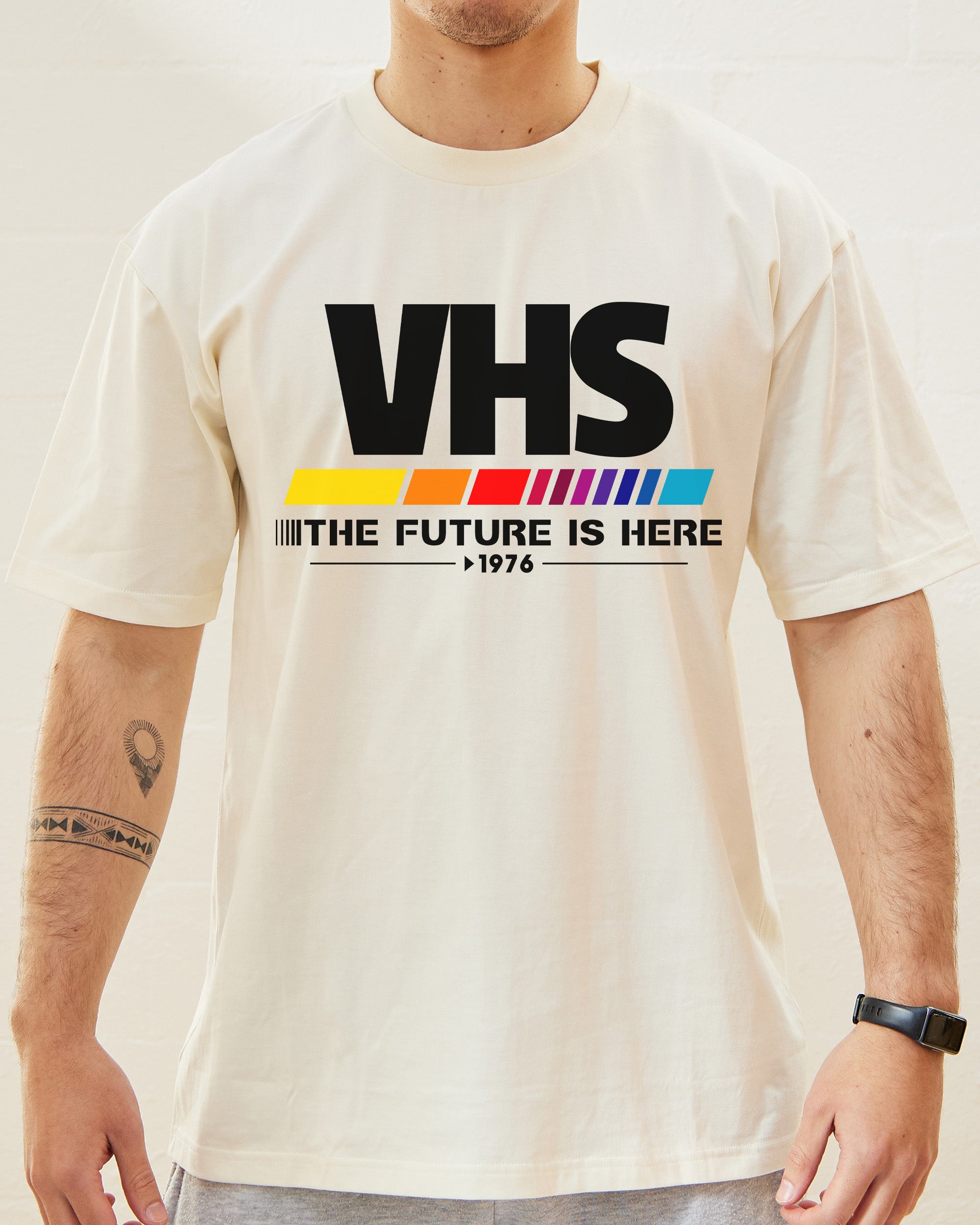 

VHS The Future Is Here 1976 TShirt Unisex Retro Tech Graphic Tee Vintage 90s Streetwear Short Sleeve Casual Oversized Top 4XL