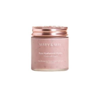 Mary&May Vegane Rose Hyaluronics Hydra Abschminkmaske 125g Tief Feuchtigkeitsspendende & Beruhigende Gesichtsmaske mit Französischen Rosenblättern