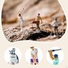3Pcs 1/64 People Figures with Golf Bag Model Scene Trains Architectural Movie Props Fairy Garden