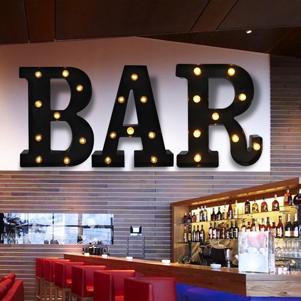 Large LED Luminous Black Letter & Number Lights for Parties and Decor