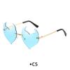 Novel Rimless Devil Ear Heart Shape Sunglasses for Women Men Trendy Creative Party Halloween Cosplay Glasses UV Protection