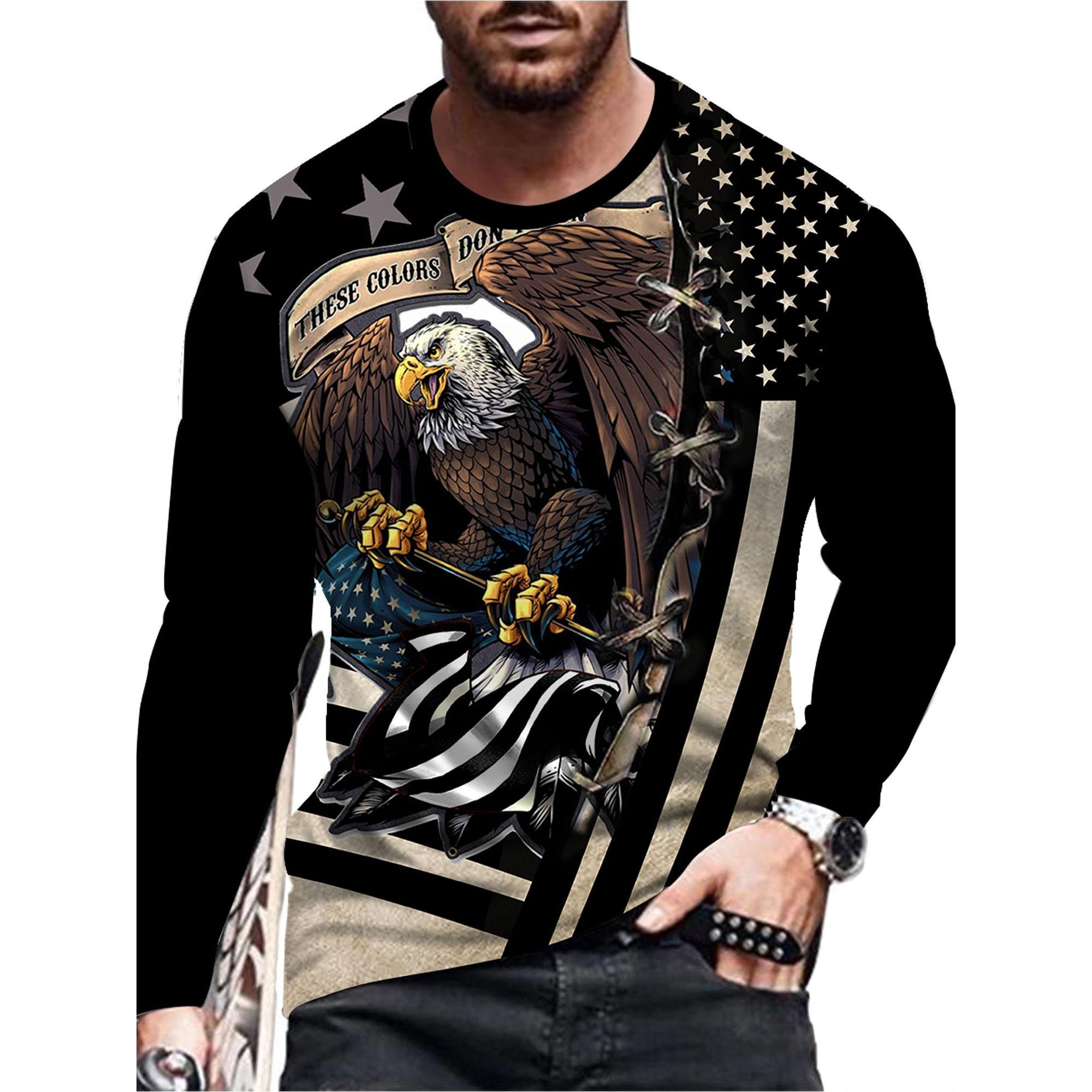 

Осінньо-весняна чоловіча футболка з принтом з довгим рукавом M