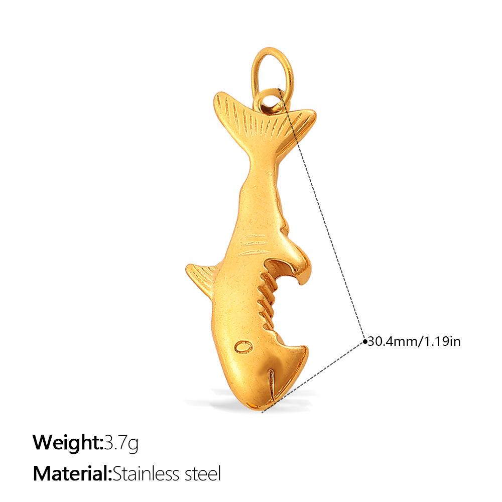 18k Gold-Plated European & American Ocean Series Sea Fish Charms for DIY Necklaces & Bracelets